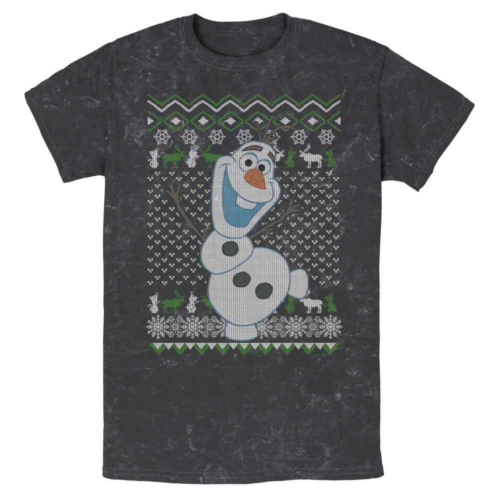 T-shirt Disney Frozen Olaf noir en coton doux taille Medium