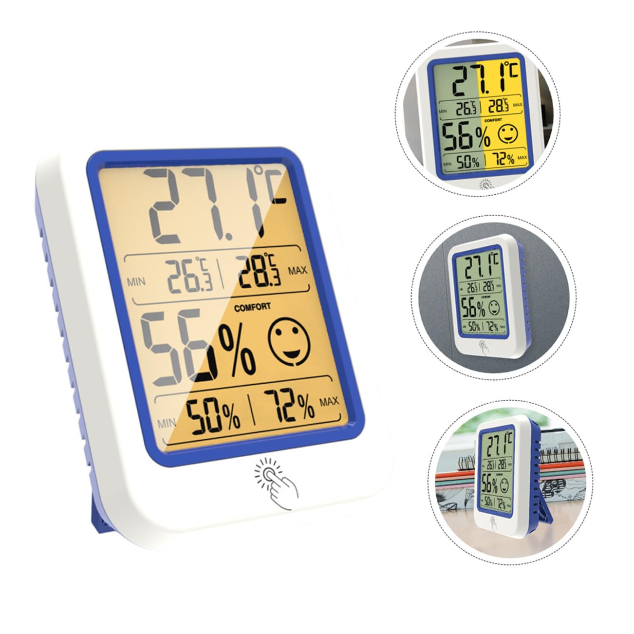 Abaodam Lot De 3 Thermomètres Numériques Hygromètres Et Hygromètres D'Intérieur Avec Écran Lcd Et Fil En Plastique