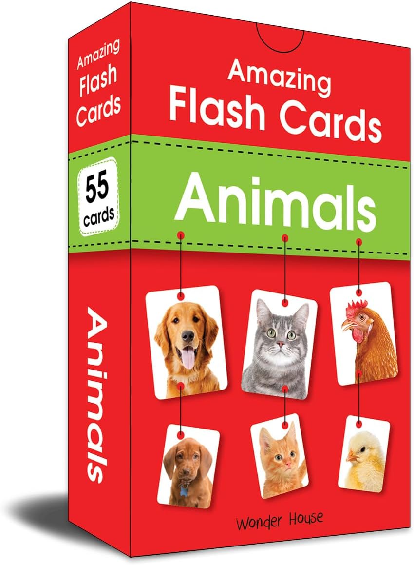 Wonder House Amazing Flash Cards Animals: Early Development Of Preschool Toddler (55 Cards),Creative_Thinking