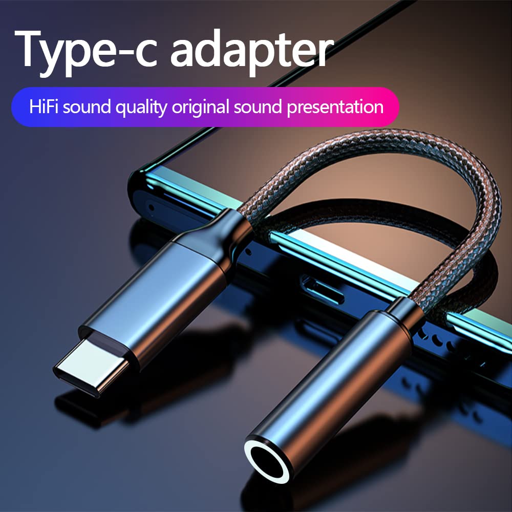 Unnderwiss Adattatore Audio USB C a Jack 3.5 mm per Cuffie, Compatibile con Galaxy S21 S21+ Note20 S20 Ultra, Huawei P40 P30 Pro Mate 20 30, Xiaomi 9 8
