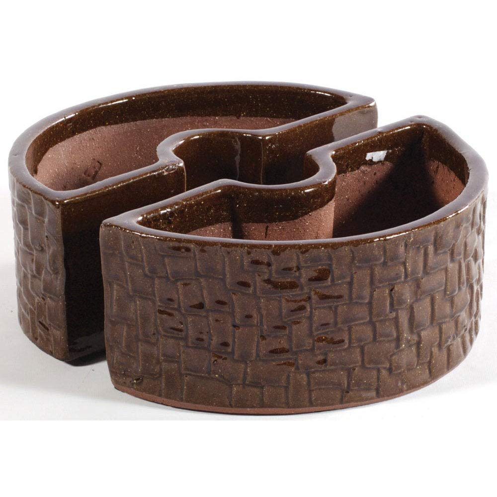 Cobblestone Terra Brown Ceramic Umbrella Planter