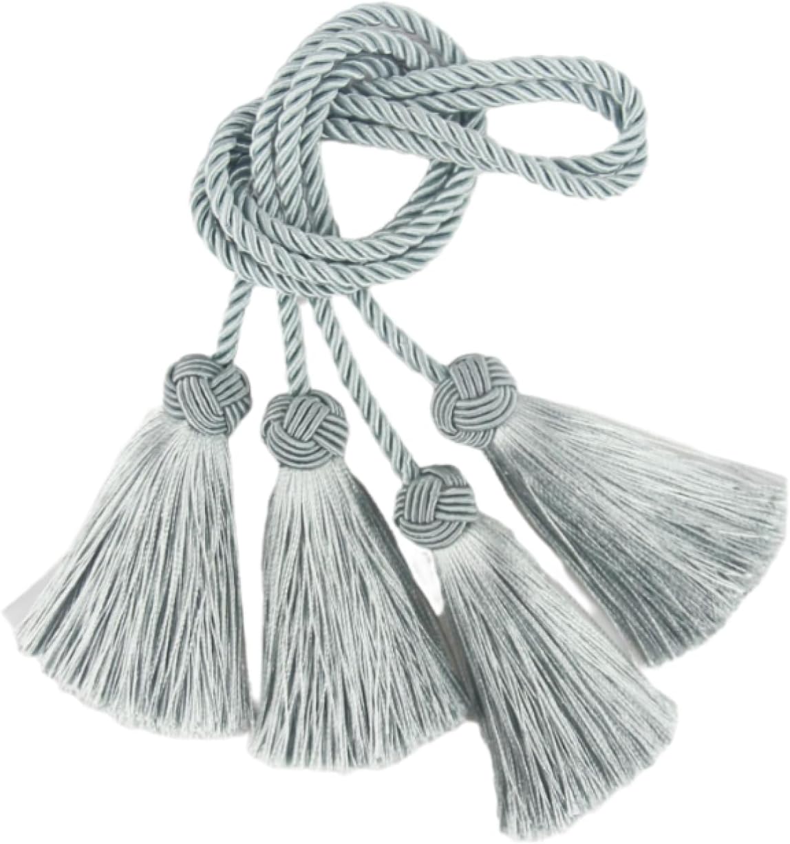 Curtain Ties 4 Pieces Curtain Tie with Curtain Tassel Buckle No Punching No Installation Curtain Buckle Black (Blue)
