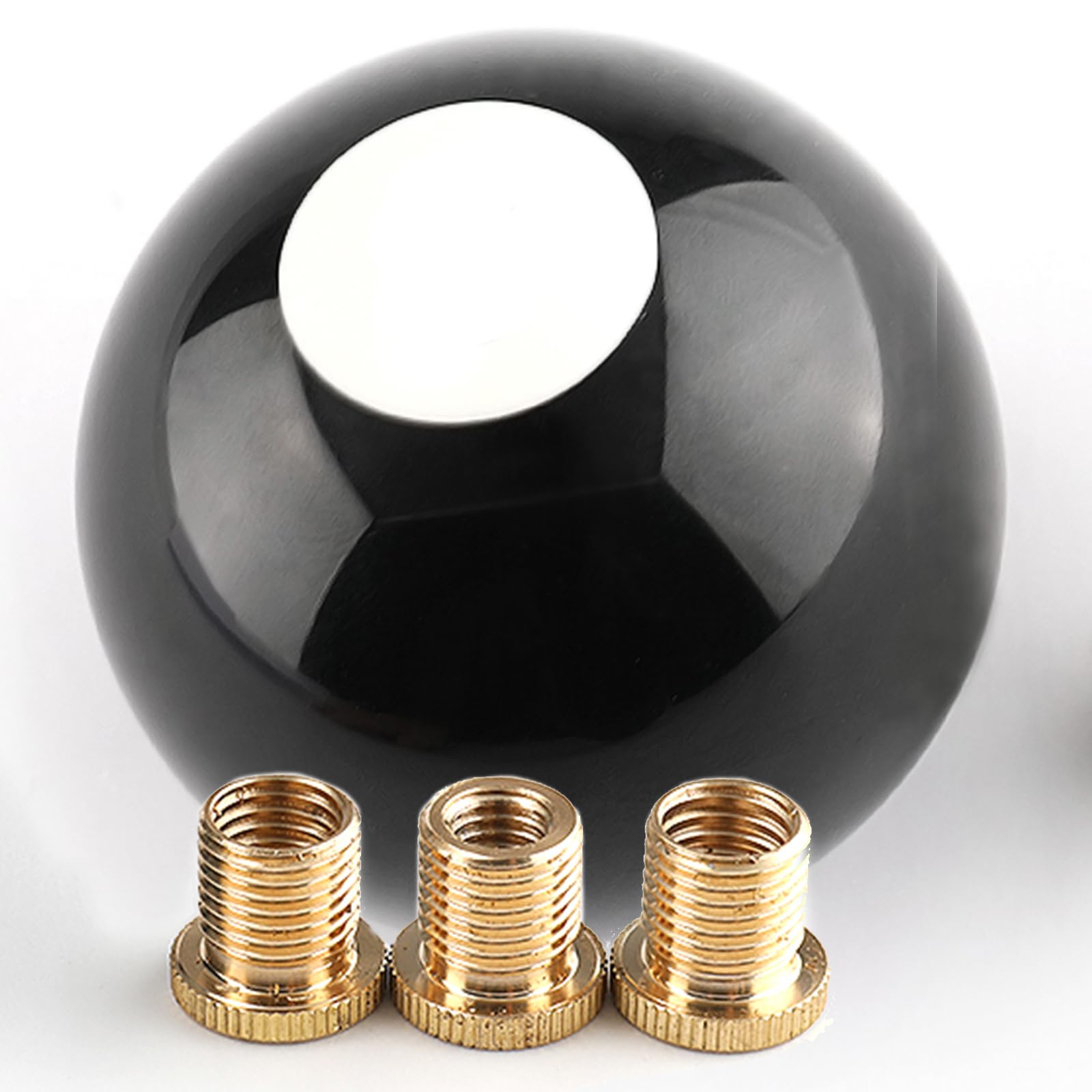 YIUIY 8 Ball Billiard Pool Ball Gear Shift Knob, Aluminum & Acrylic, Black, 2.13" (M12x1.25, M8x1.25, M10x1.25, M10x1.5) for Manual & Automatic Vehicles
