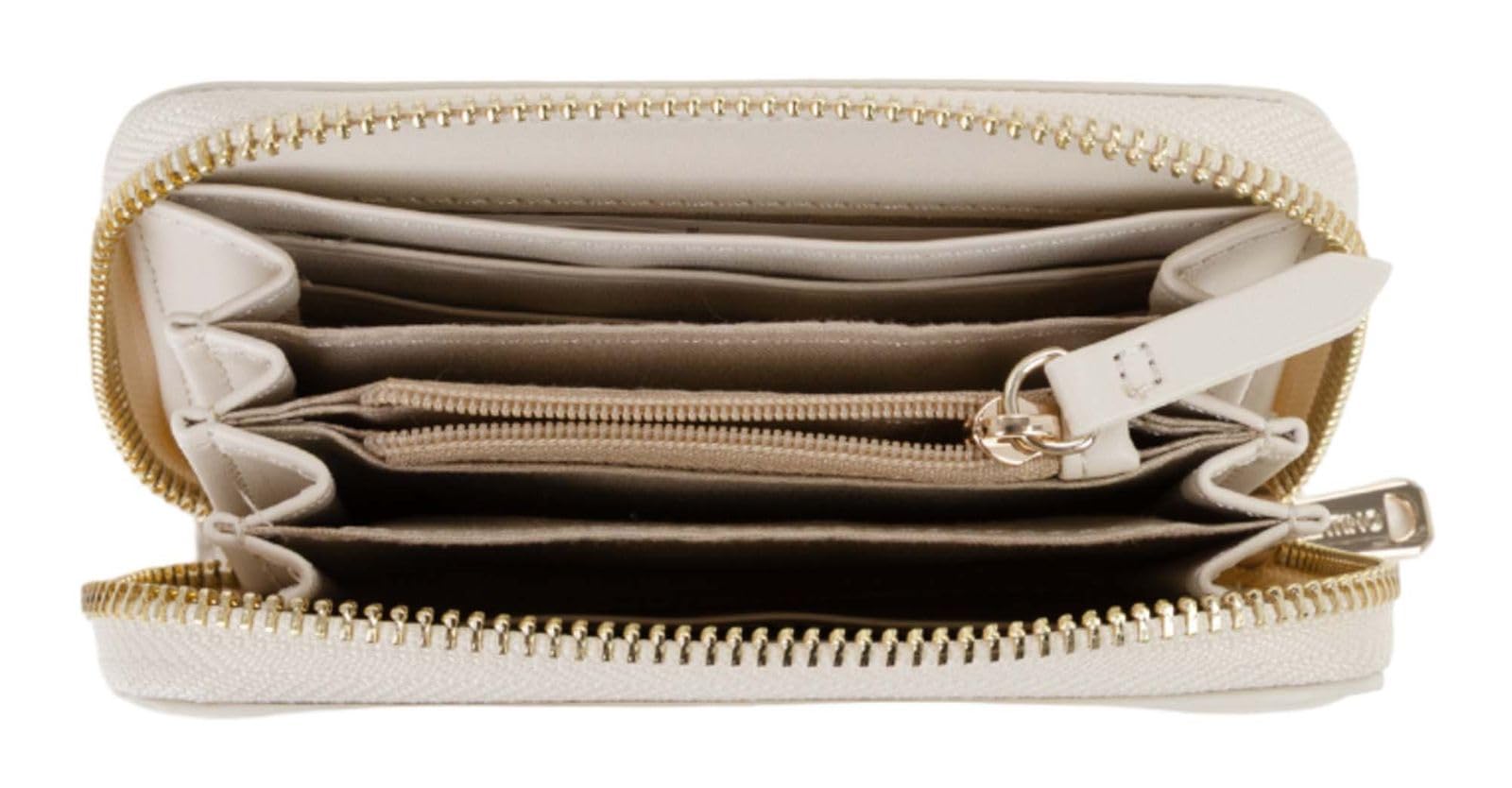 Valentino Monedero Clio Re Zip Around Wallet Ecru Crema