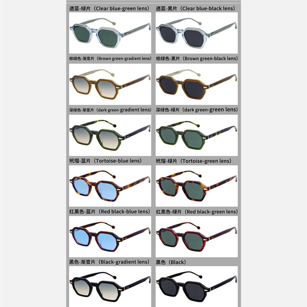 Occhiali da sole retrò alla moda con montatura piccola in acetato effetto chicco di riso e protezione UV400 per attività all'aperto.