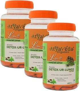 Atyaveda Detox-Ur-Lungs Premium | Ayurvedic Lung Detox Supplement with Pine Bark, Grape Seed & Vasaka | Advanced 26 Herbal... Price In India