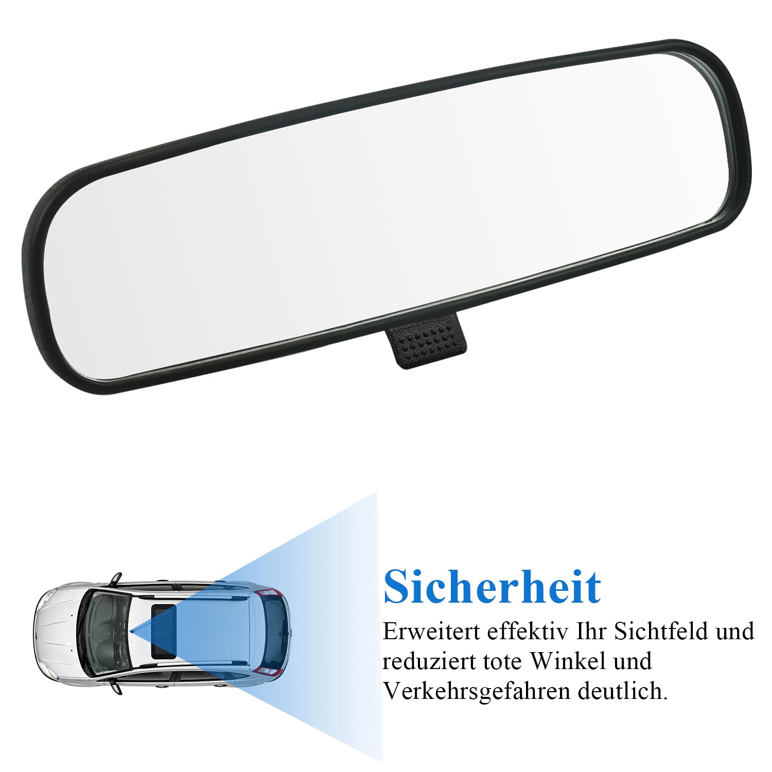 Wewnętrzne lusterko wsteczne zamiennik do Ford Fiesta MK5 2003-2008 / Mondeo MK3 2001-2007 / Focus MK1 1998-2005, lusterko wsteczne samochodowe lusterko wsteczne ze szkła, czarne 4982463, 1070225