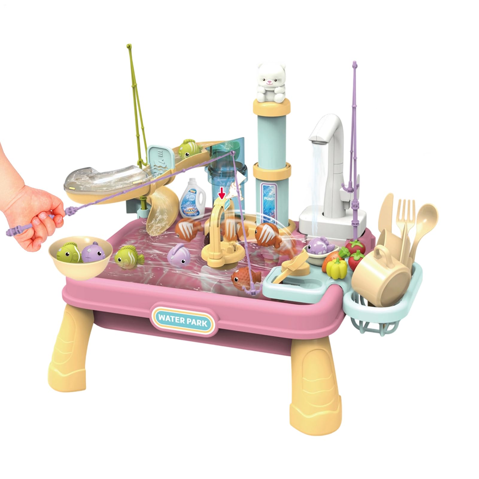 Juego de Juguetes de Mesa de Agua Juego,Mesa de Juego al Aire Libre para Actividades acuáticas | Interactivo para Exteriores