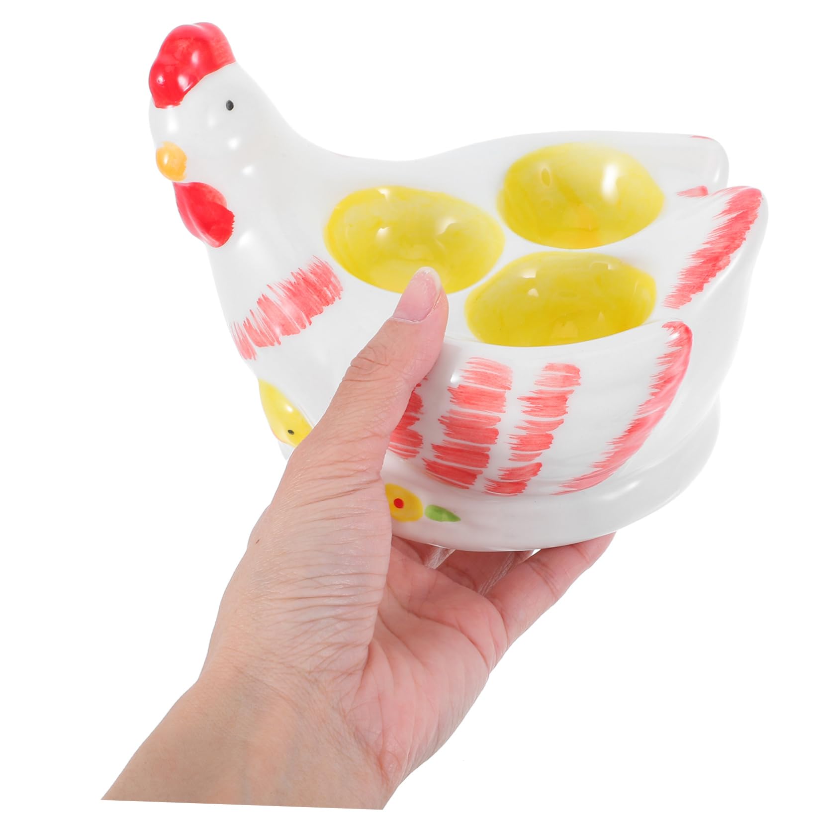 MAGICLULU Coquetier en Céramique Coq Vintage à Glaçure Craquelée 1 Pièce | Support D'œuf, Table de Rangement Pratique, Usage Quotidien et Pâques, Finition Odorante Résistante