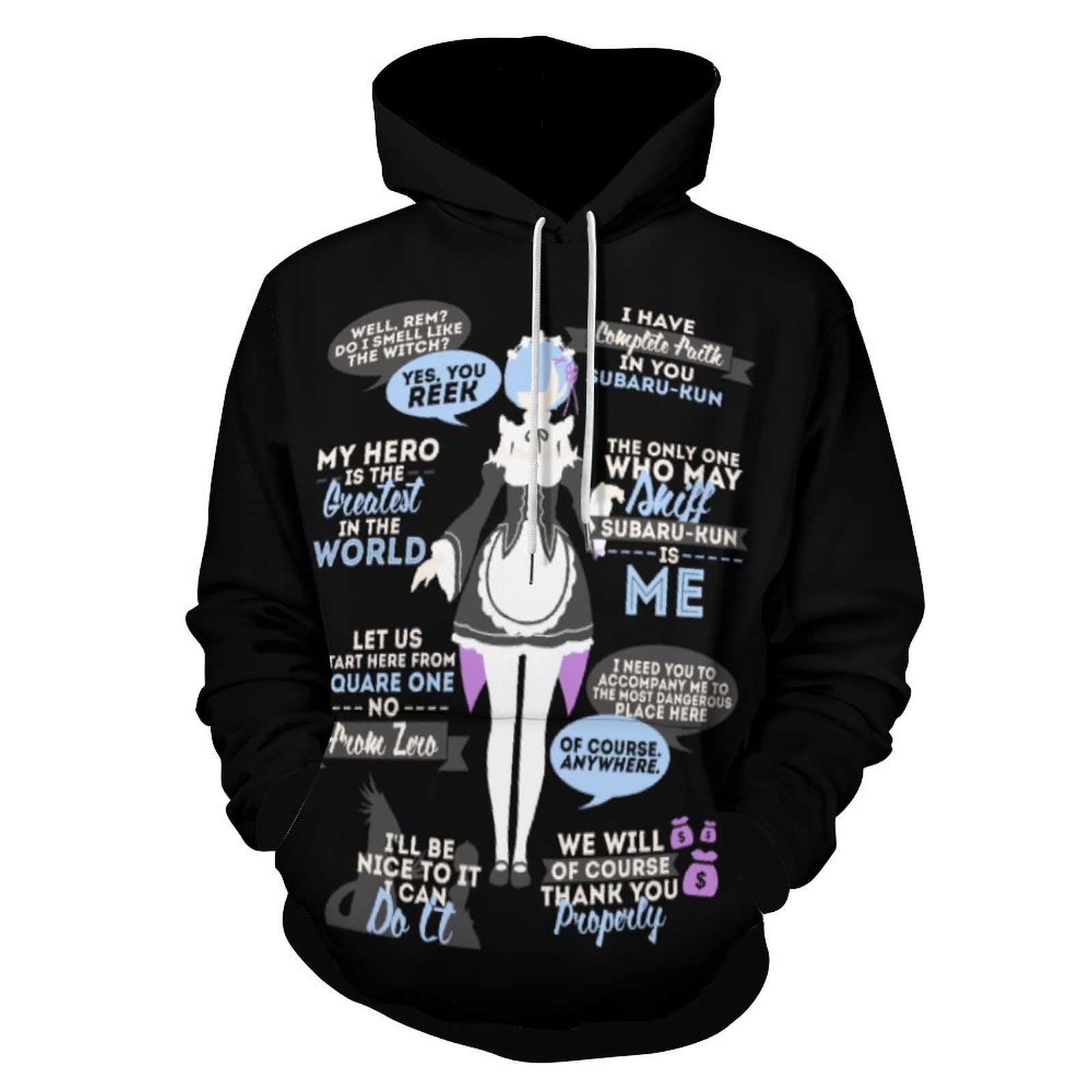 Re:ゼロから始まる異世界生活 レム ファスナー付きパーカー Amazon.co.jp: パーカー メンズ Re:ゼロから始める異世界生活