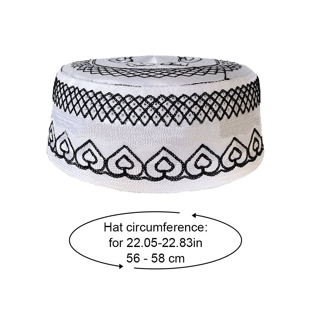 Chapeau Musulman Homme Brodé Tête De Mort – Design Respirant, Idéal Ramadan Ou Quotidien