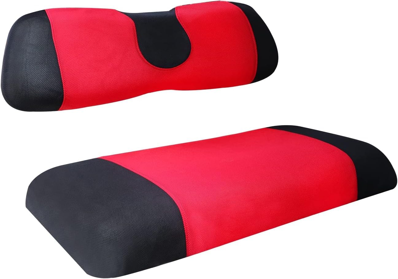 Golf Cart Seat Cover Set for Club Car DS, EZGO TXT, Small Breathable Bench Seat Covers, Washable Polyester Mesh Cloth Without Logo
