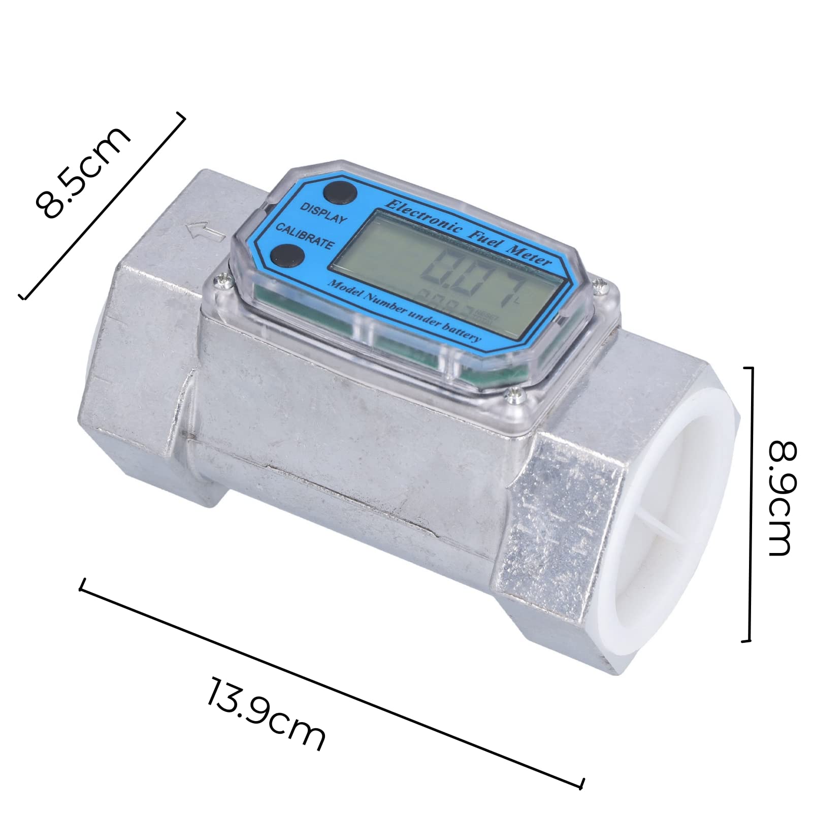 Misuratore Di Portata Digitale LLW-50 - Per Liquidi, 2 Pollici, Precisione ±1%, 35-200 L/min