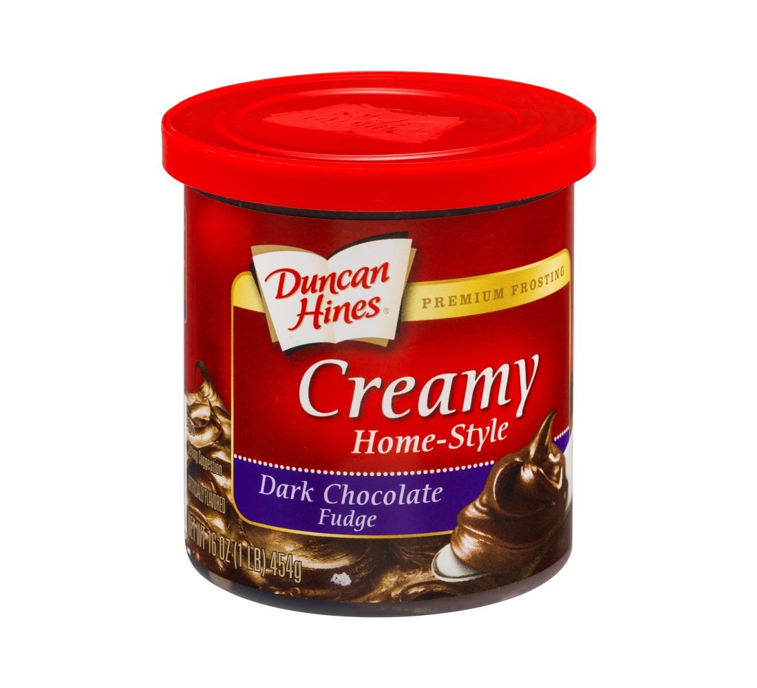 Duncan Hines Creamy Dark Chocolate Fudge Flavored Frosting, Perfect for Sugar Cookies, 16 oz.