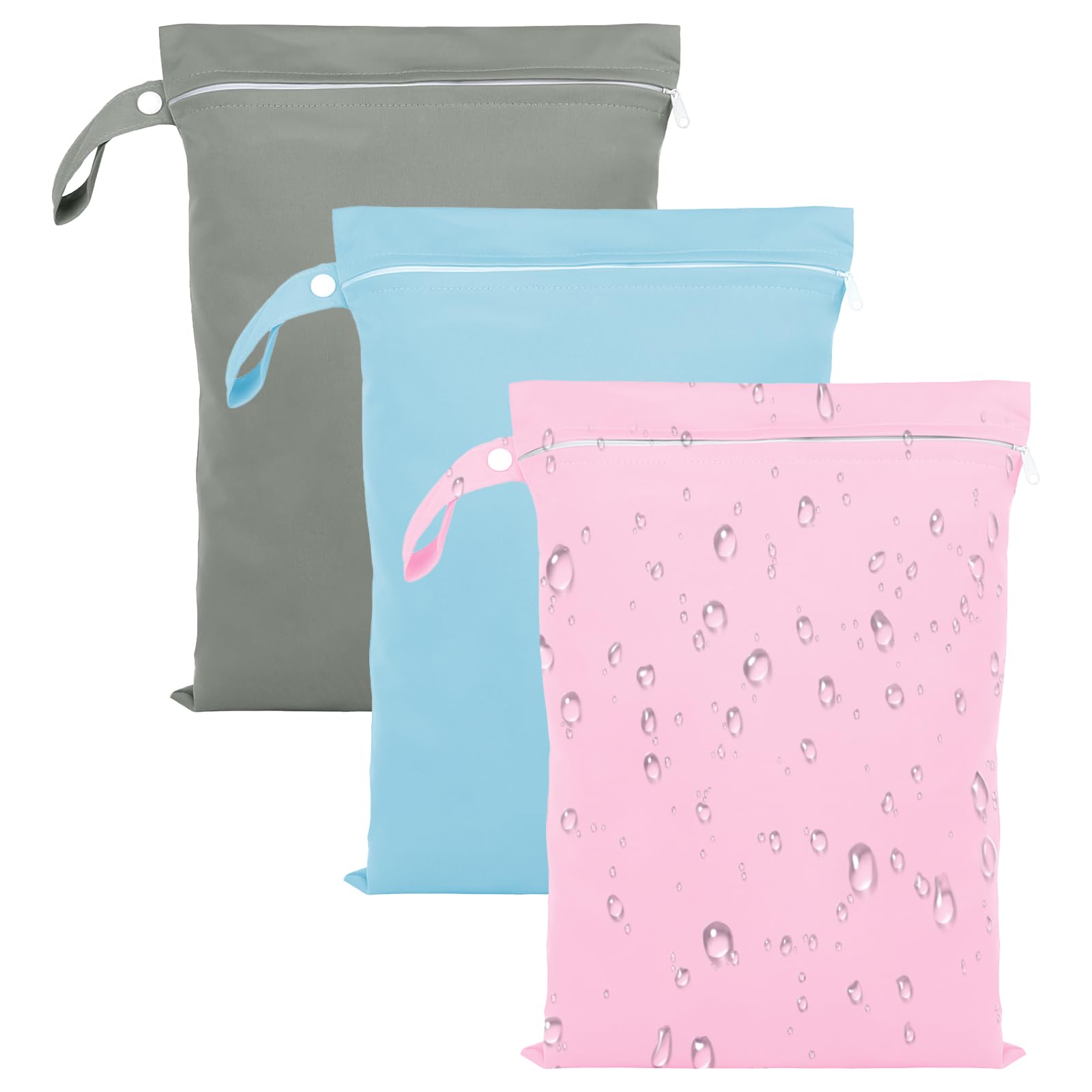 Borse Impermeabili per Il Bagnato 40x30 cm, Borsetta Porta Pannolini Ecologica e Impermeabile, per Pannolini, Viaggi, Spiaggia, Piscina