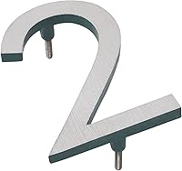 Vista 6 de Montague Metal Products Número de casa moderno de 6 pulgadas, número de casa flotante, fácil de instalar (0, cobre antiguo)