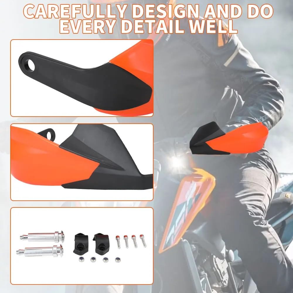 osłona dłoni motocykla Pasuje do jelca uniwersalny akcesoriów motocyklowych Duke 390 22 MM osłona dłoni osłony uchwytów(Orange)
