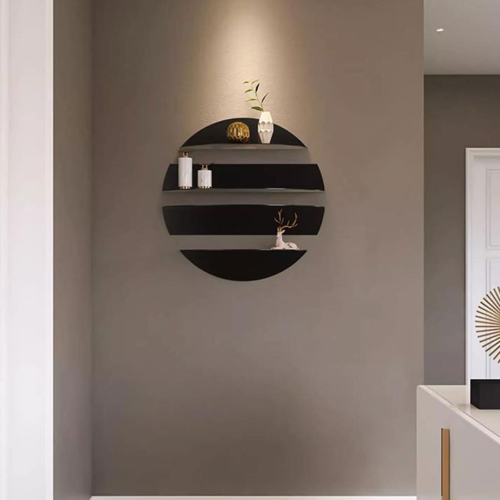 Wandgemonteerde metalen zwevende planken, decoratieve displayplank voor