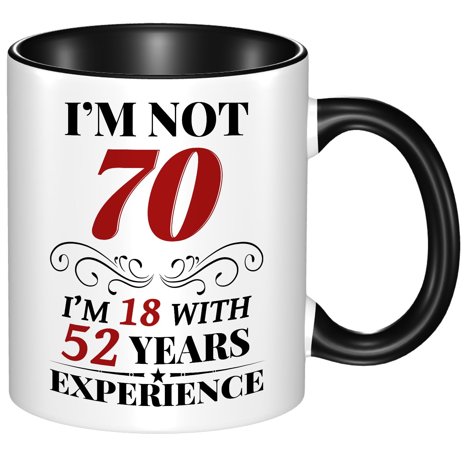 70th Birthday Mug for Women Men, Turning 70 Year Old Birthday Gifts Women Men Mom Dad Wife Husband, Sister, Best Friends, Coworkers, Her, Him, Dishwasher and Microwave friendly, 11oz Coffee Cup