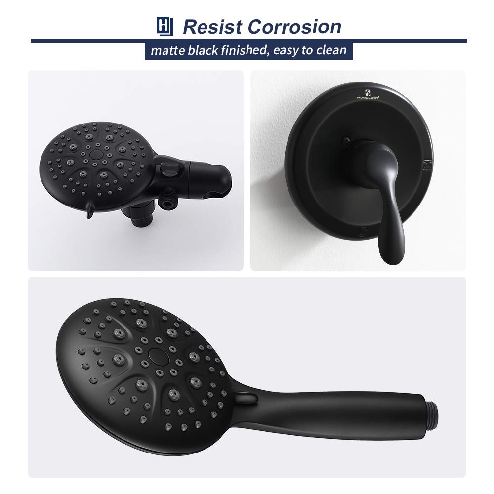 Shower Combo Set, HOMELODY Shower Head System with Valve High Pressure