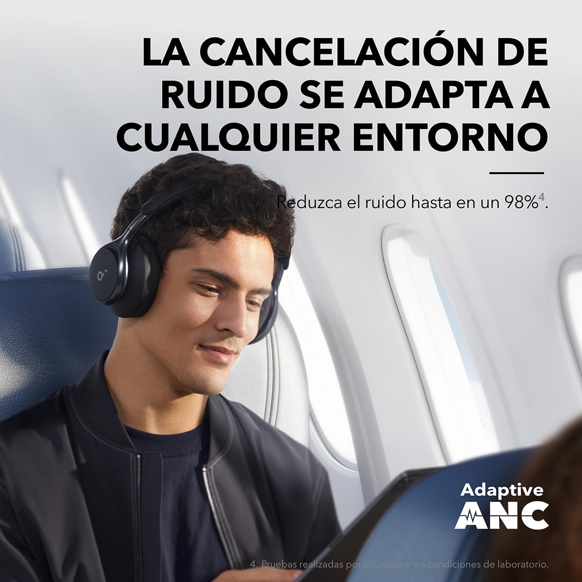 Soundcore de Anker Space One Auriculares Cancelación Ruido Activa Adaptativa, Cascos Inalambricos Bluetooth Reducción de Voz Humana 2X más Fuerte, 40H ANC, Control de App, LDAC Hi-Res Wireless Audio