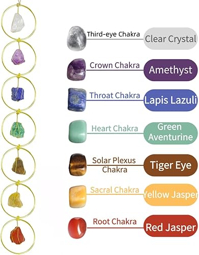 Miniatura 4 de Adornos colgantes hechos a mano con piedras preciosas naturales, 7 chakras, de cristal, Feng Shui, adornos para decoración del hogar, decoración de