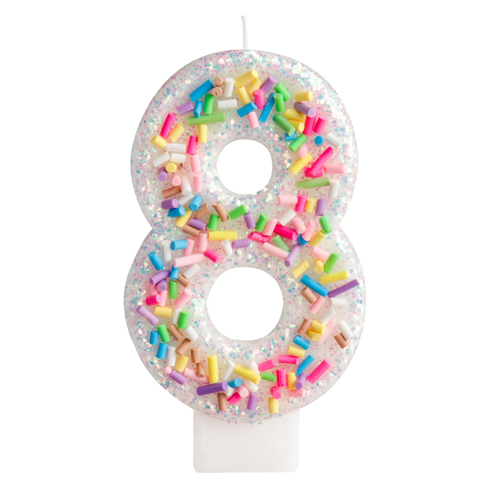 Girls Colorful Candy Birthday Candle,8th Birthday Candle for Party Supplies,Candles for Cake Decoration,2.76 inch Number 8 Girl Boy Cake Topper Wedding Anniversary Pastel Sweet Theme Party Decoration