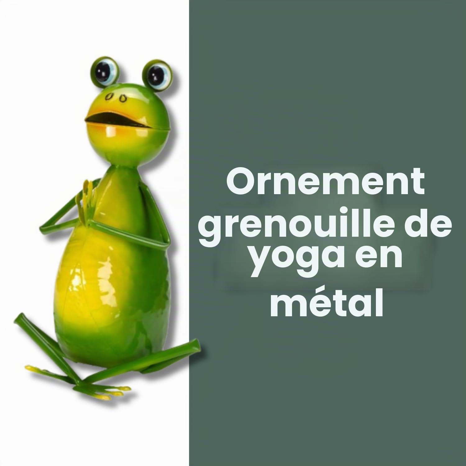 Garden Mile Grenouille de yoga en métal - Ornements de jardin en plein air - Résistant aux intempéries - Peint à la main - Sculptures et statues de jardin pour intérieur et extérieur - Idéal pour