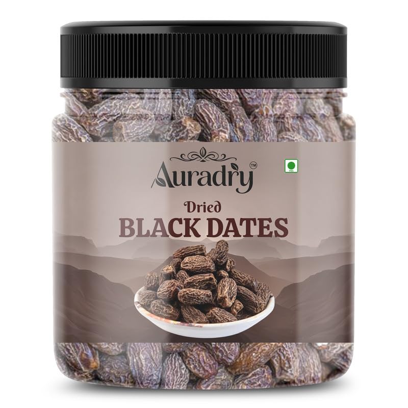 AURADRY Dried Premium Black Dates 1Kg | Sukha Khajoor Chuara | Natural Sweetener Dry Fruits | Khajur Khajoor Khejur | Vegan Gluten Free Healthy Snack Kharikh-picture-21