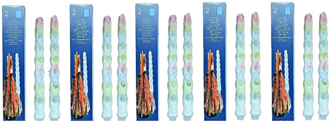 10 Coloured Drip Candles