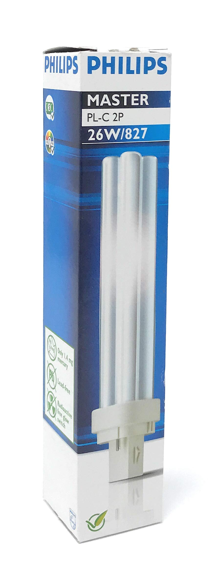 10x Philips PL-C 18W/830 G24d-2 Energiesparlampen - Warmweiß 3000K