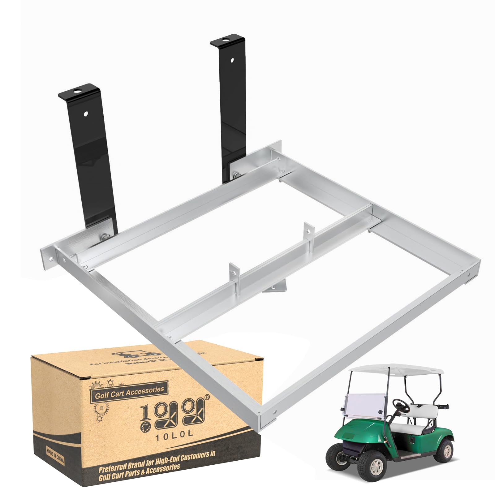 Photo 1 of 10L0L Aluminum Battery Tray Rack for EZGO TXT/Medalist, Freedom TXT and Valor 36V/48V Electric 1994+ Golf Carts, Replace 70046-G01 600496, Heavy Duty Construction and No Drilling