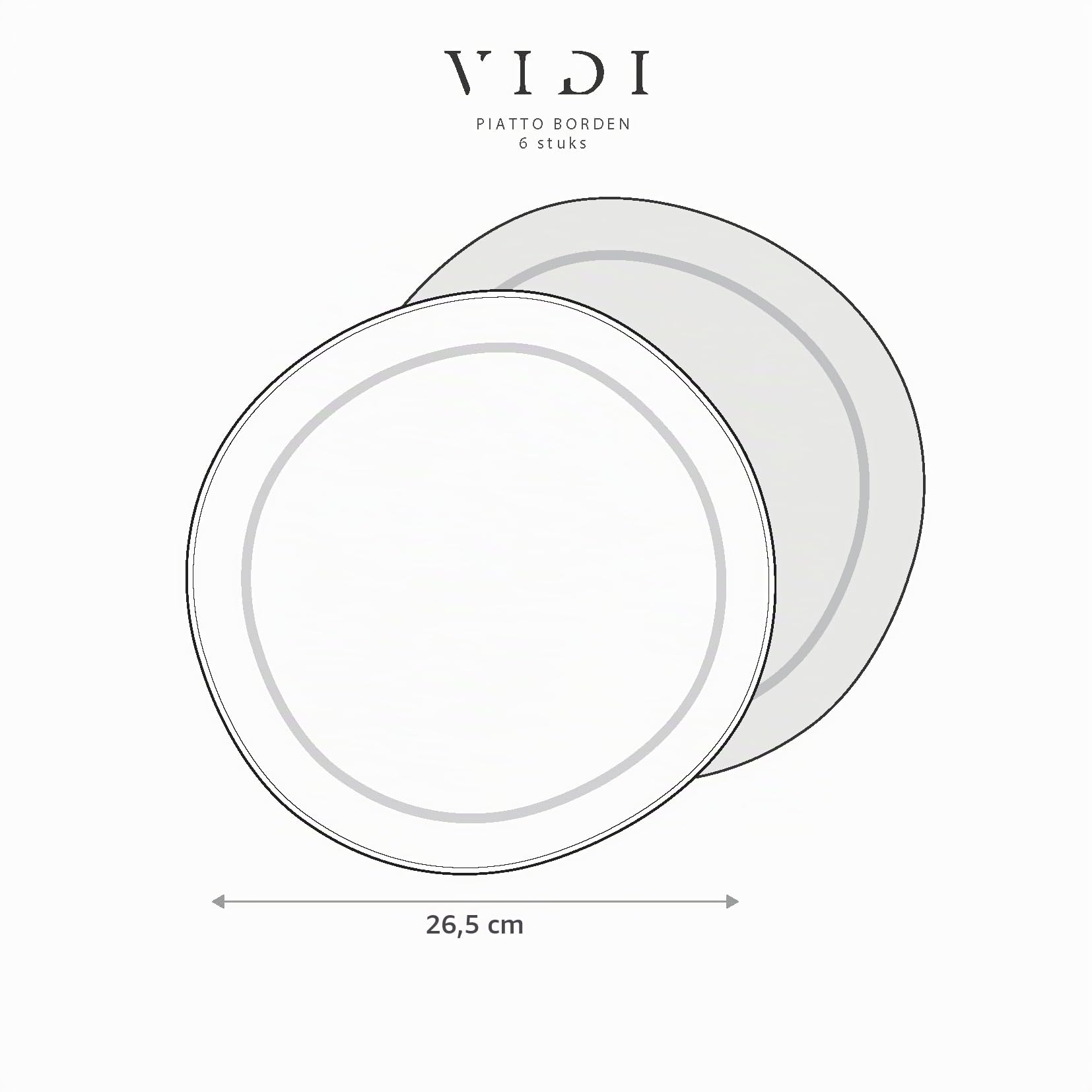 VIDI D’assiettes de Dîner Set en Vert Sauge | Service de Vaisselle 6 Pièces au Design Asymétrique | Ø26,5 cm en Grès | Compatible Four, Micro-ondes et Lave-vaisselle | Vaisselle Pour 6 Personnes