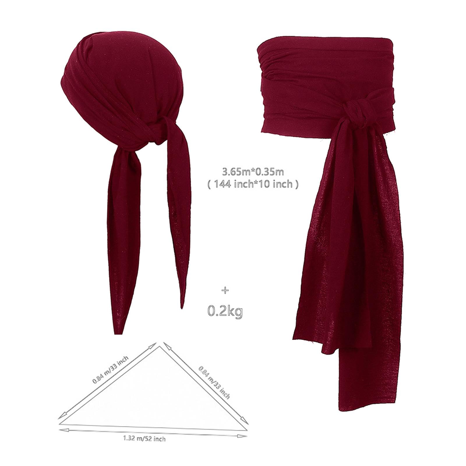5 set di pirata sciarpa cappello accessori pirata cintura in vita pirata festa pirata fascia fascia rosso scuro