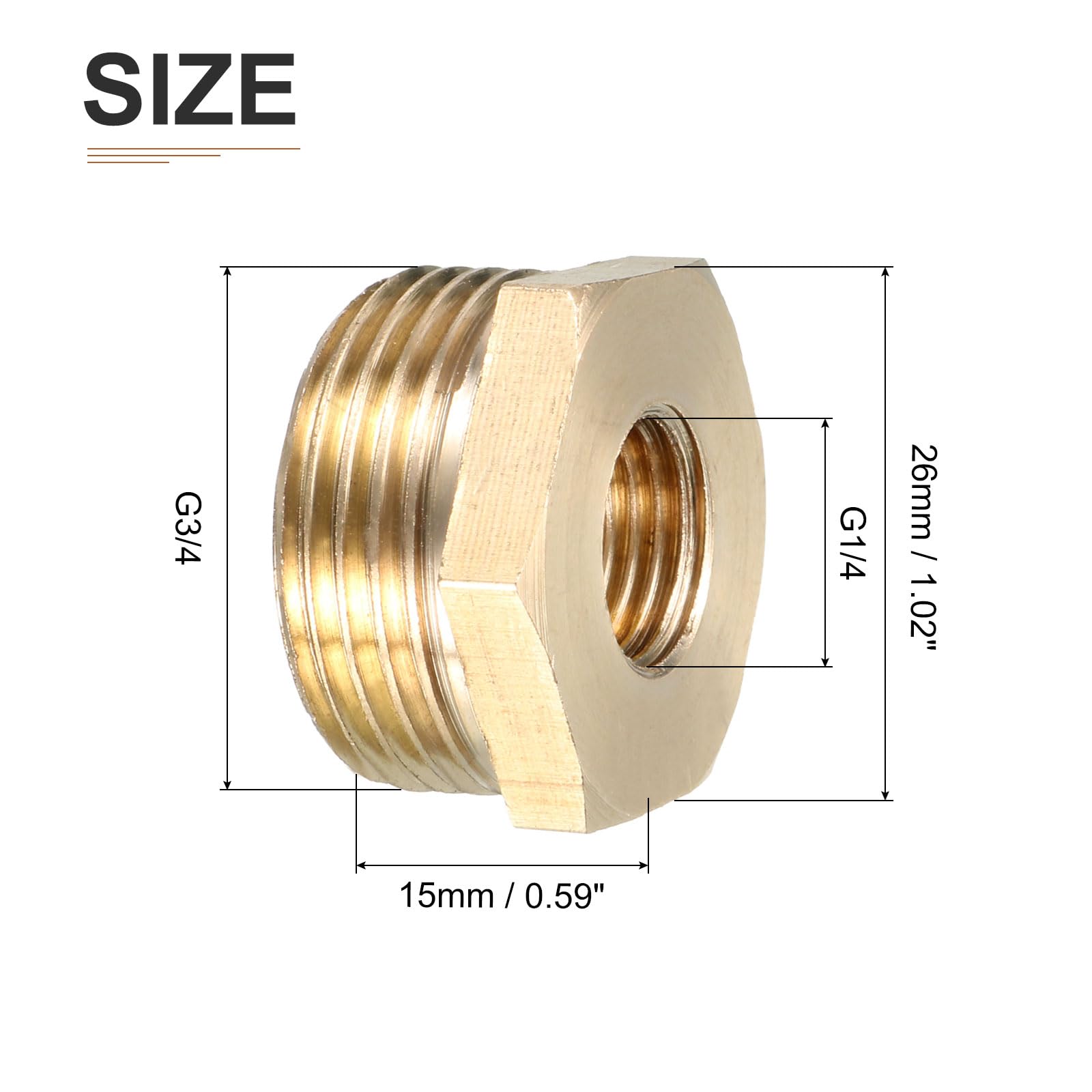 3 Pezzi Raccordo Ottone G1/4 Maschio X G1/8 Femmina | Adattatore Riduttore Per Tubi - Foto 6