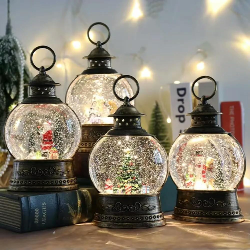 SYJYM - Luces para árbol de Navidad, adornos de lámpara de viento, caja de música, decoración de Navidad, caja de música, bola de cristal para ancianos