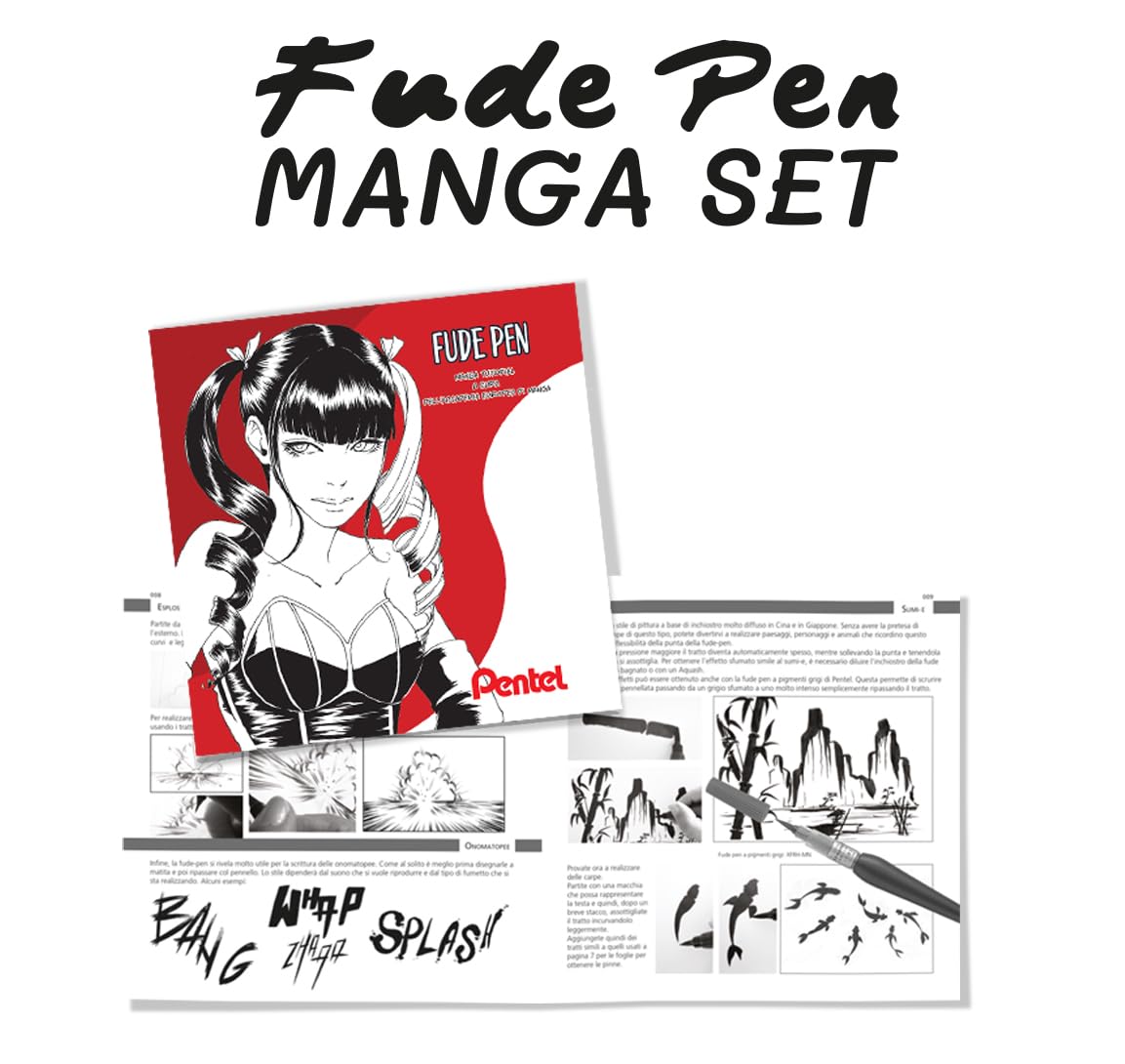 Pentel Fude Pen Manga Set
