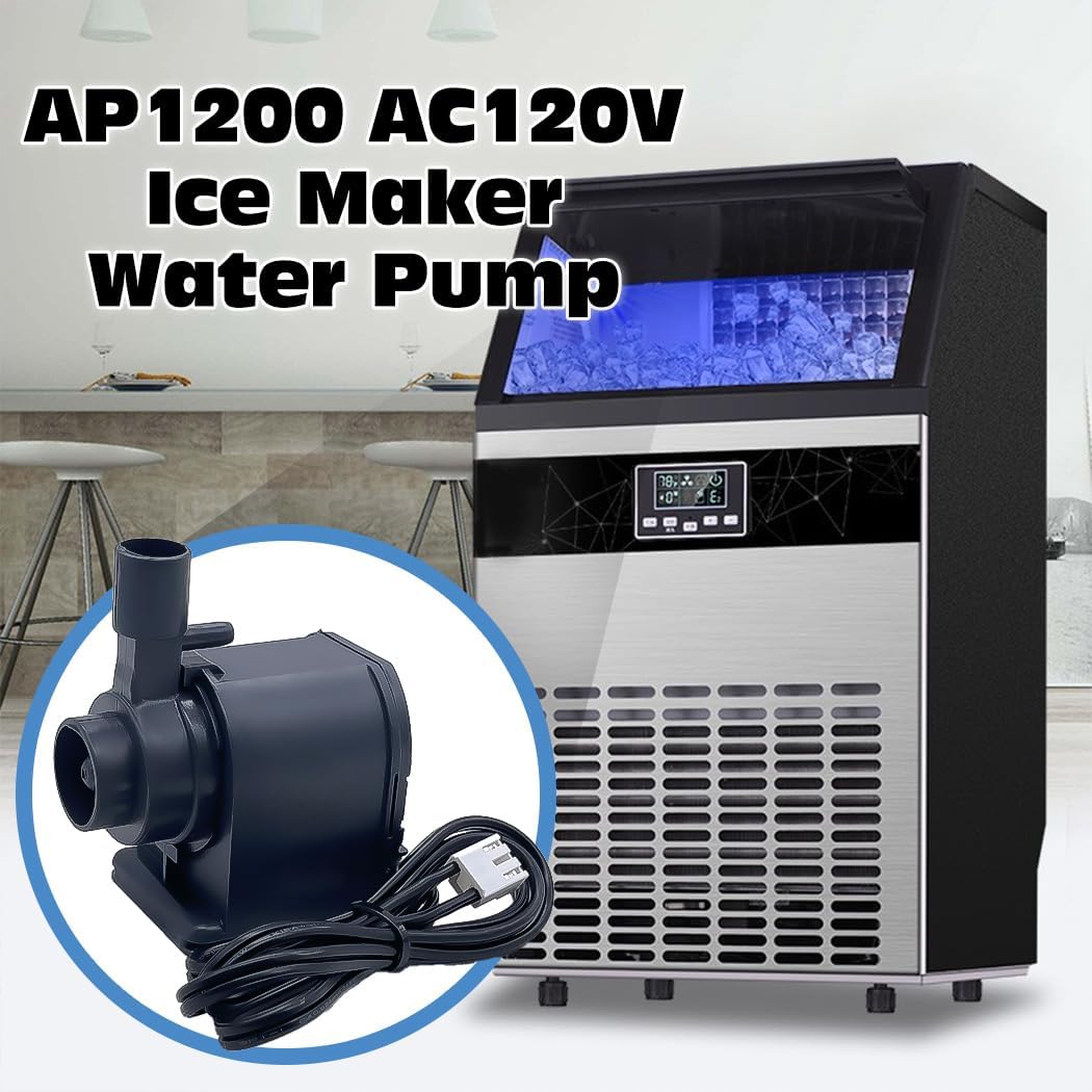 AP1200 AC120V Ice Maker Water Pump for Euhomy,Commercial Large Flow Water Pump Fits for HZB-30F,HZB-38F,HZB-32, HZB-45, HZB-65, HZB-90, HZB-120, HZB-160 Universal Ice Making Machine Accessories
