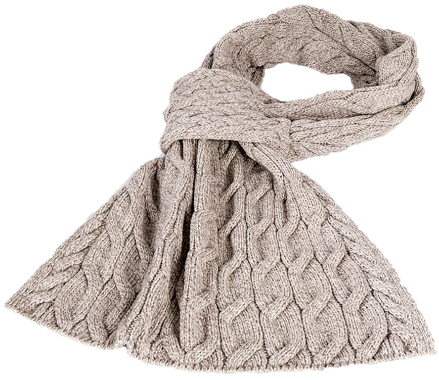 Pull Through Supersoft Merino Wool Cable Knit Shawl, One Size