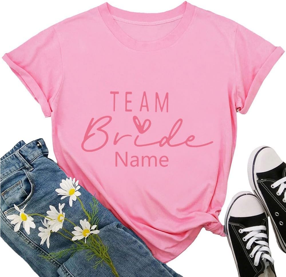 T-shirt da damigella d'onore Team Bride con design a corona