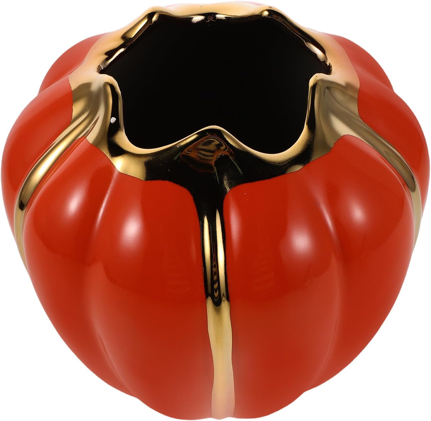 Fall Pumpkin Ceramic Utensil Holder Crock with Vintage Embossed Design, Orange Porcelain Storage Jar for Cutlery Organization, Thanksgiving Autumn Kitchen Table Decor