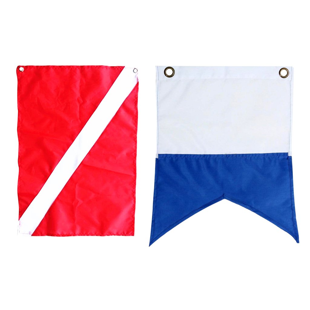 CUTICATE Set di 2 Bandiere per Barca da Immersione (Alfa) e Bandiera da Sub (60x70 Cm)