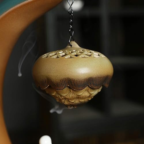 Miniatura 7 de Zen Life Quemador de incienso de cerámica con iluminación y 50 piezas de cono de incienso - Buda meditando en el loto