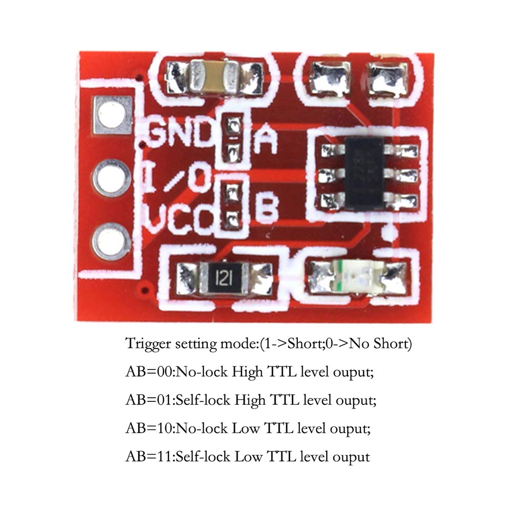 HiLetgo 20pcs TTP223 Capacitive Switch Button Module Self-Lock Switch Button Module High Low Level Output