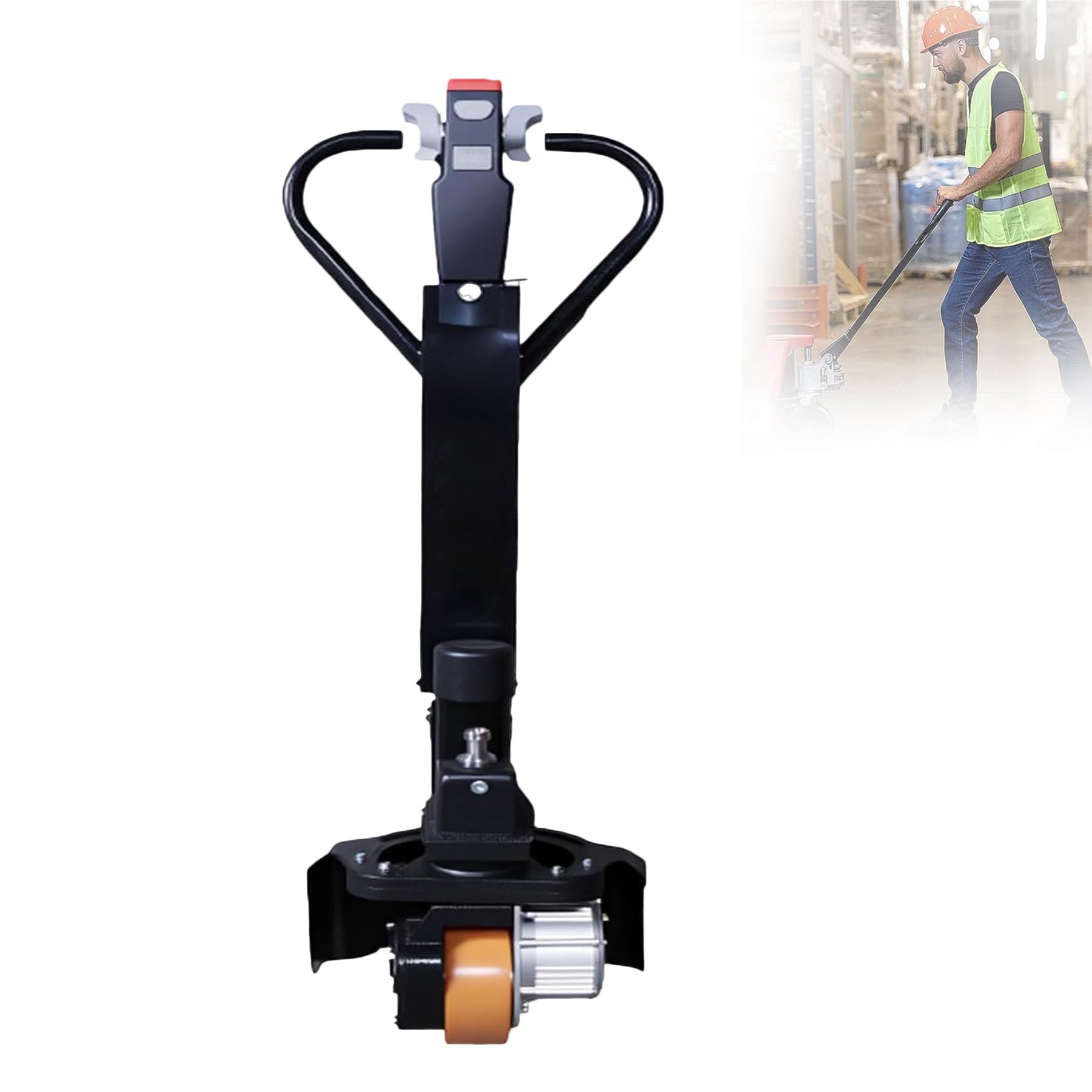 Elektryczny wózek paletowy, drążek hydrauliczny, nośność 1995 kg, zwiększona wydajność wspinaczki do użytku w magazynie