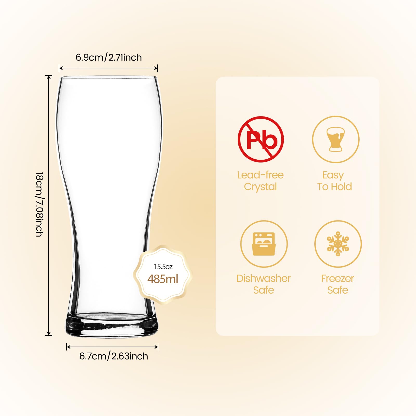 482 ml Biergläser, perfekt für Bierliebhaber. Bestes Geschenk für Vater.