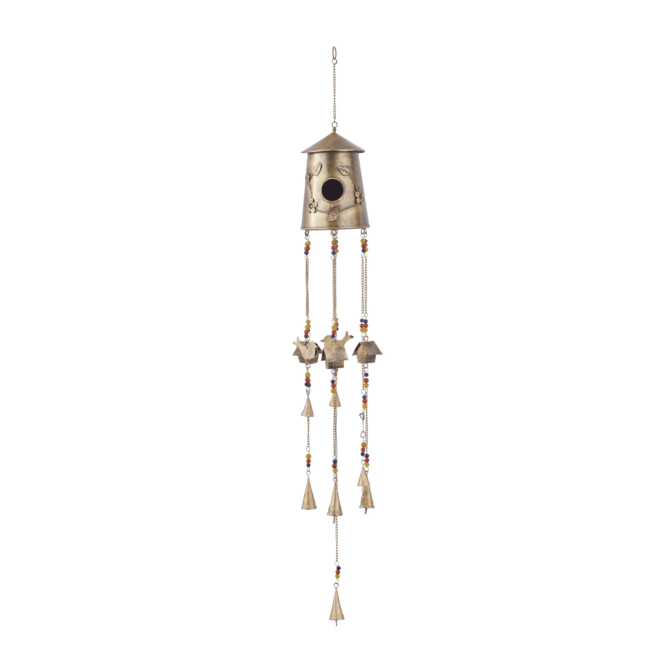 Deco 79 Fait à la Main à Suspendre pour Jardin, terrasse, Porche, Cour, décoration d'intérieur, métal, Bronze, 15,2 x 15,2 x 106,7 cm