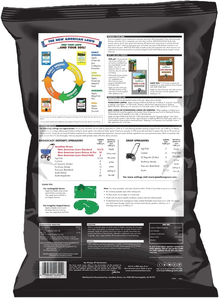 Jonathan Green (11355) Mag-I-Cal Plus Soil Food for Lawns in Acidic & Hard Soils - Soil Amendment for Grass (15,000 Sq. Ft.)