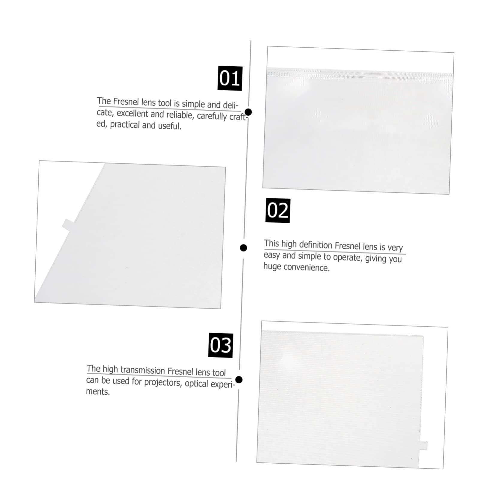 minkissy Optical Fresnel Lens for Projector 2pcs High Transmission Assorted Colors Easy to Use