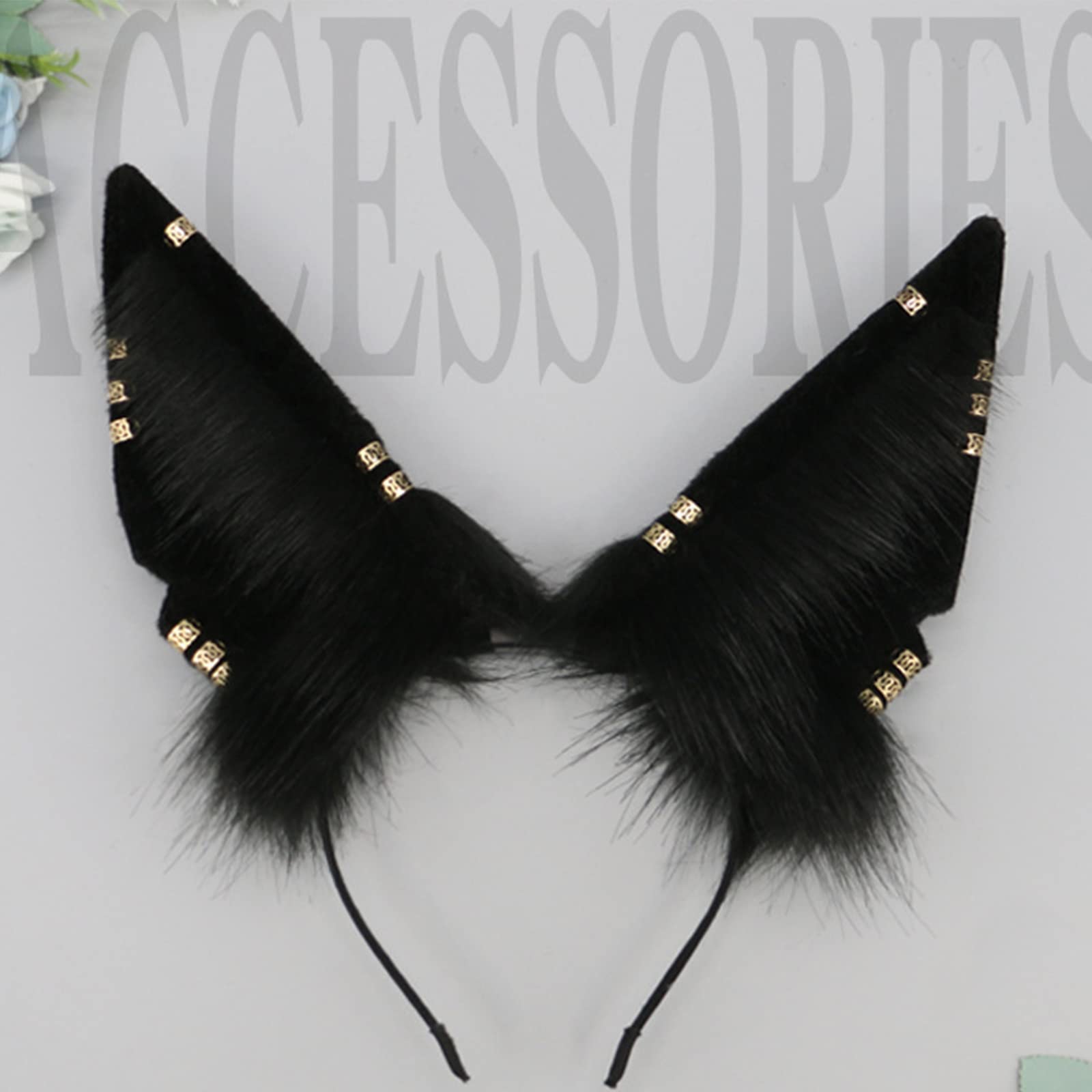 Cerchietto con orecchie di gatto peloso orecchie da cucciolo realistiche orecchie di animale copricapo accessorio gotico cosplay celebrazioni